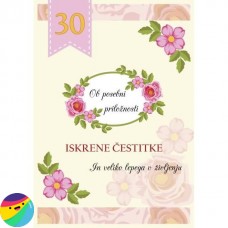 Voščilnica za 30 let - Cvetje Voščilnica za 30 let - Cvetje